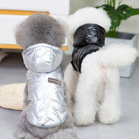 HKM-6875197 Warm Cotton Four-Legged Winter Coat for Puppies in Silver and Black