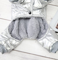 HKM-6875197 Warm Cotton Four-Legged Winter Coat for Puppies in Silver and Black