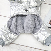 HKM-6875197 Warm Cotton Four-Legged Winter Coat for Puppies in Silver and Black