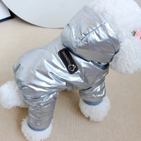 HKM-6875197 Warm Cotton Four-Legged Winter Coat for Puppies in Silver and Black