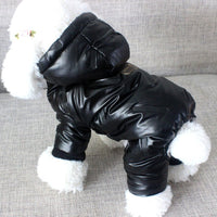HKM-6875197 Warm Cotton Four-Legged Winter Coat for Puppies in Silver and Black