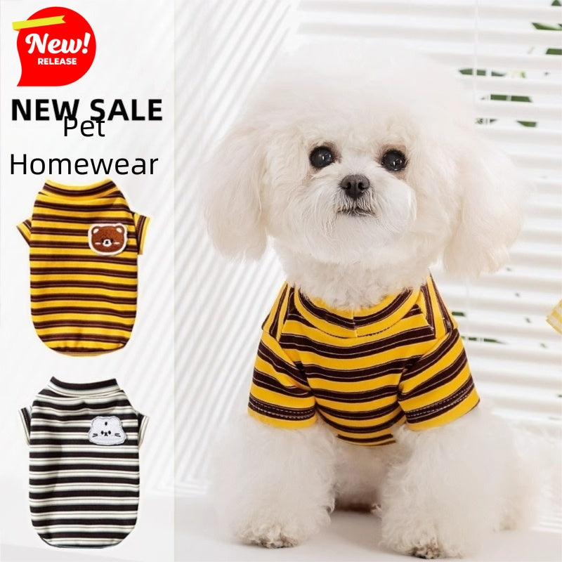 HKM-6875325 Striped Seasonal Pet T-Shirts for Small and Medium Dogs and Cats