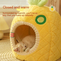 HKM-6875581 Cozy Pineapple Pet Nest for Cats and Small Animals