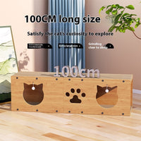 HKM-6875837 Corrugated Vertical Pet Toy Tunnel - Wear-resistant Brown Design, 100x0.24cm & 100x0.3cm