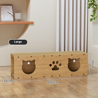 HKM-6875837 Corrugated Vertical Pet Toy Tunnel - Wear-resistant Brown Design, 100x0.24cm & 100x0.3cm
