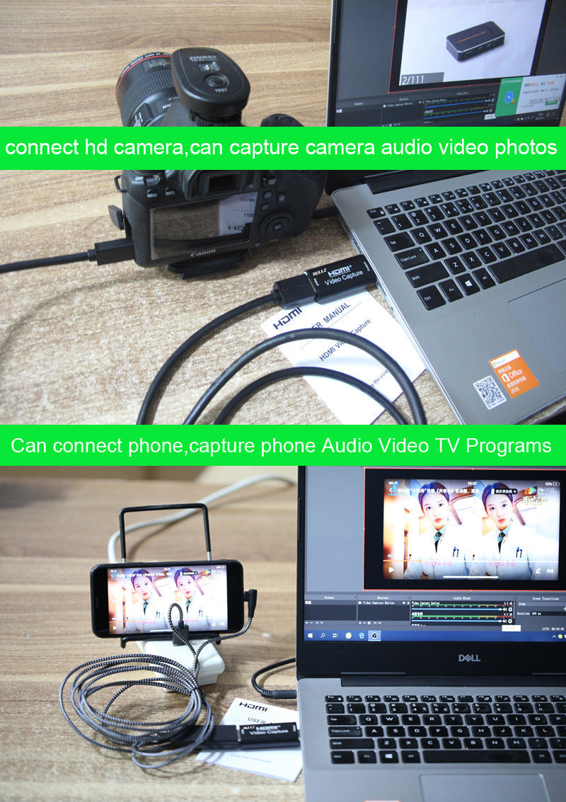HKM-687763 HDMI Video Capture Card for 4K Input and 1080P Output, USB 3.0 Compatible with Windows, Linux, Android, and MacOS