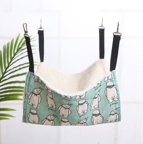HKM-6878141 Cozy Cat & Small Dog Hammock Swing with Cashmere Lining and Stainless Steel Hooks