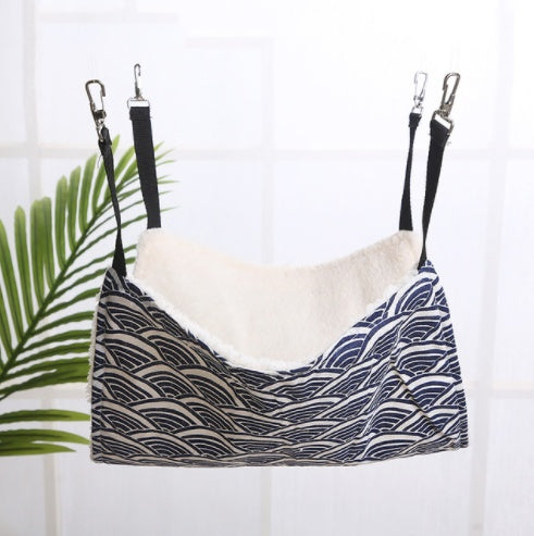 HKM-6878141 Cozy Cat & Small Dog Hammock Swing with Cashmere Lining and Stainless Steel Hooks