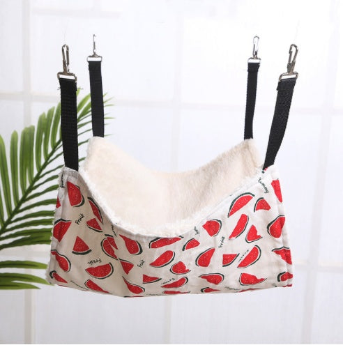 HKM-6878141 Cozy Cat & Small Dog Hammock Swing with Cashmere Lining and Stainless Steel Hooks