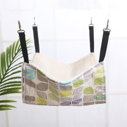 HKM-6878141 Cozy Cat & Small Dog Hammock Swing with Cashmere Lining and Stainless Steel Hooks