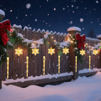 HKM-687891 Christmas Icicle Snowflake Light String - Warm White, Colorful, or White Light with 8 Modes
