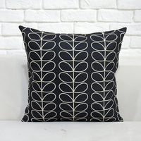 HKM-687891 Square Cotton and Linen Pillow with Vintage Flower and Bird Design, Double-Sided Pattern