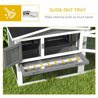HKM-6880189 2-Story Large Rabbit Hutch with Removable Tray, Waterproof Roof, and Detachable Run for Small Animals