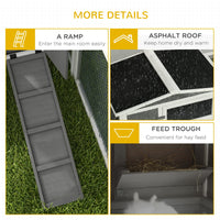 HKM-6880189 2-Story Large Rabbit Hutch with Removable Tray, Waterproof Roof, and Detachable Run for Small Animals