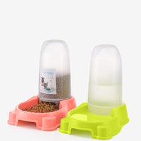 HKM-6880317 Automatic Pet Food and Water Dispenser for Dogs and Cats - Easy to Clean Feeding Bowl in Pink, Blue, or Yellow