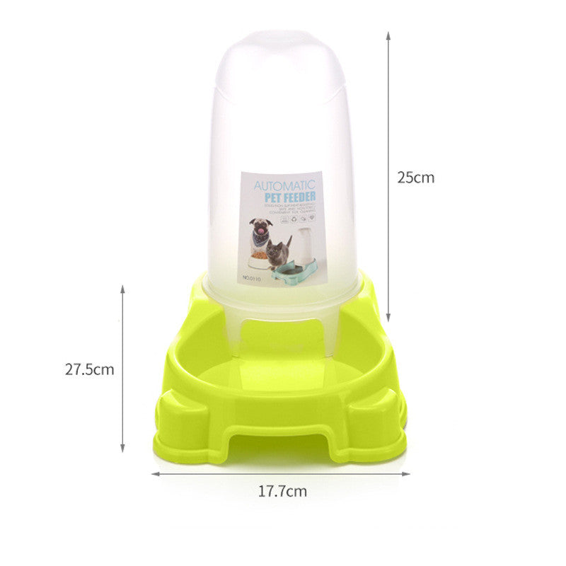 HKM-6880317 Automatic Pet Food and Water Dispenser for Dogs and Cats - Easy to Clean Feeding Bowl in Pink, Blue, or Yellow
