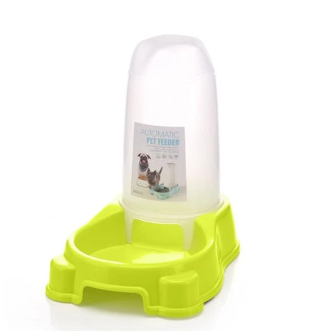 HKM-6880317 Automatic Pet Food and Water Dispenser for Dogs and Cats - Easy to Clean Feeding Bowl in Pink, Blue, or Yellow