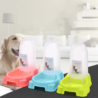 HKM-6880317 Automatic Pet Food and Water Dispenser for Dogs and Cats - Easy to Clean Feeding Bowl in Pink, Blue, or Yellow