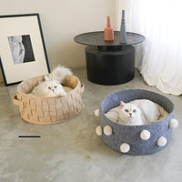 HKM-6880573 Cozy Semi-Enclosed Cat Nest for Cats and Small Dogs, Suitable for Pets up to 15 lbs
