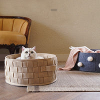 HKM-6880573 Cozy Semi-Enclosed Cat Nest for Cats and Small Dogs, Suitable for Pets up to 15 lbs