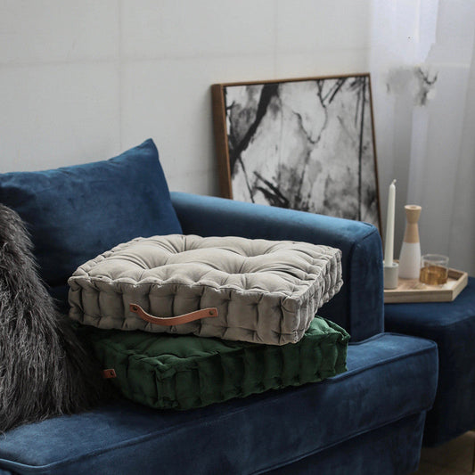 HKM-688147 Velvet Sofa Cushion - Thickened Pillow in Advanced Gray, Dark Green & Gray Blue, 45x45cm