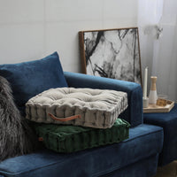 HKM-688147 Velvet Sofa Cushion - Thickened Pillow in Advanced Gray, Dark Green & Gray Blue, 45x45cm