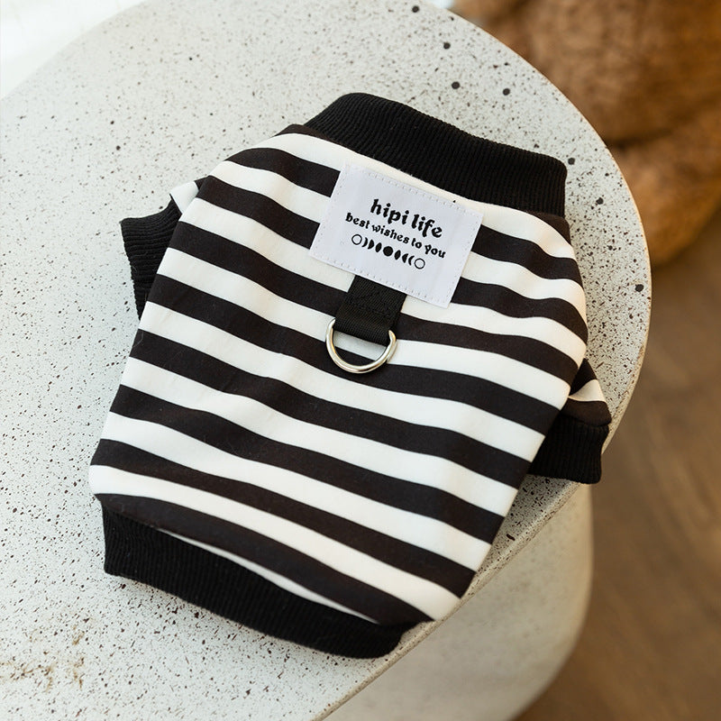 HKM-6881597 Spring Striped Thin Velvet Puppy Sweater for All Breeds