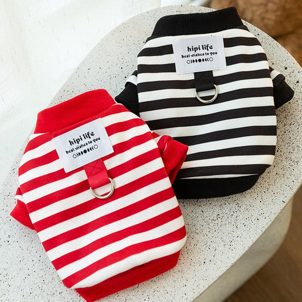 HKM-6881597 Spring Striped Thin Velvet Puppy Sweater for All Breeds