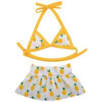 HKM-6882109 Summer Dog Bikini Suit - Pink Dots, Pineapple & Peach - Sizes XS to L