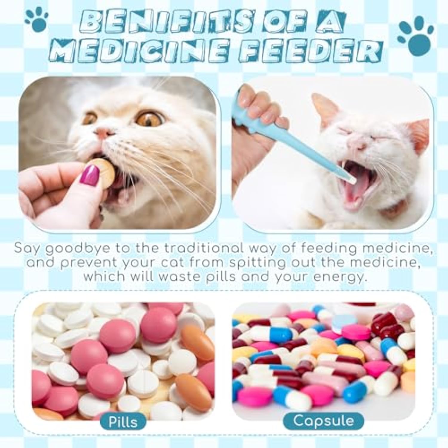 HKM-6882493 Pet Pill Shooter Dispenser for Cats and Dogs - 2 Pack Silicone Syringes with Soft Tip for Easy Medication Administration
