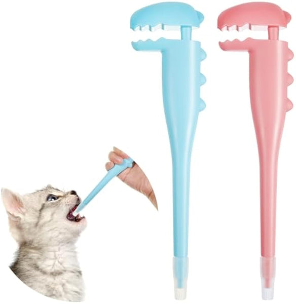 HKM-6882493 Pet Pill Shooter Dispenser for Cats and Dogs - 2 Pack Silicone Syringes with Soft Tip for Easy Medication Administration