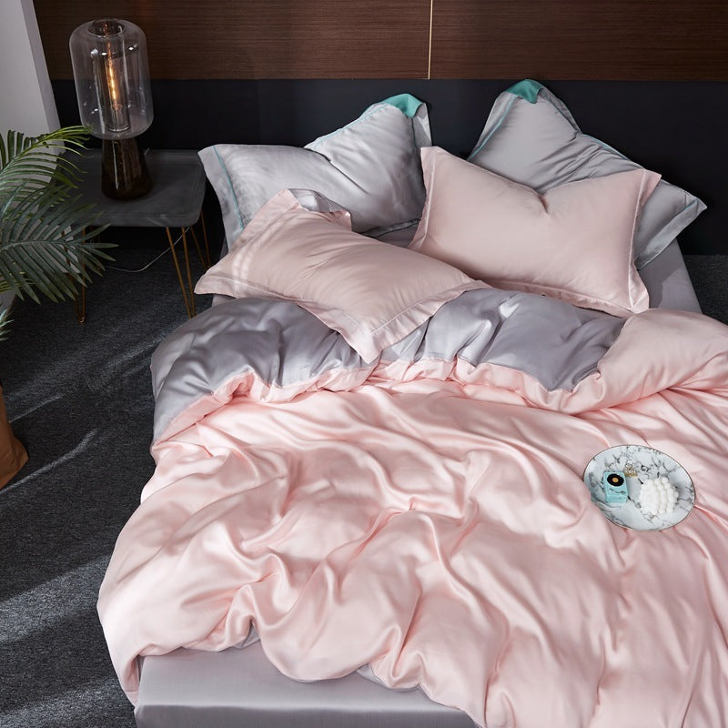 HKM-688403 Double-Sided Tencel Four-Piece Bedding Set for 1.5M-2.0M Beds in Modern Design