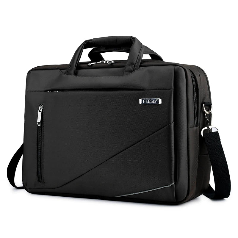 HKM-688467 Executive Black Laptop Bag – Lightweight, Durable, Waterproof, Large Capacity Multipurpose Sleeve