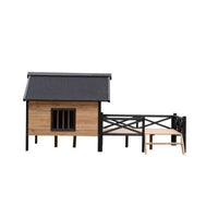 HKM-6885565 Outdoor Large Wooden Cabin Dog Kennel with Porch, Weatherproof Design and Easy Assembly