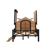 HKM-6885565 Outdoor Large Wooden Cabin Dog Kennel with Porch, Weatherproof Design and Easy Assembly