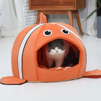 HKM-6885949 Removable and Washable Pet Kennel in Orange - Stylish and Comfortable Design for Cats and Dogs