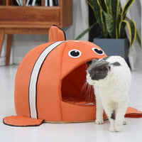 HKM-6885949 Removable and Washable Pet Kennel in Orange - Stylish and Comfortable Design for Cats and Dogs