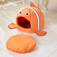 HKM-6885949 Removable and Washable Pet Kennel in Orange - Stylish and Comfortable Design for Cats and Dogs