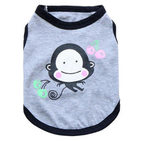 HKM-688659 Happy Monkey Cotton Vest for Small Dogs - Teddy Pomeranian Size XS to XXL