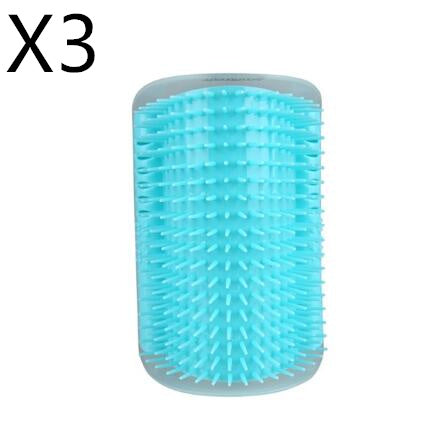 HKM-6887869 Cat Self-Grooming Brush with Cat Mint - Durable Plastic Brush for Loose Hair - Easy to Clean and Install - 9x13cm, Blue/Gray