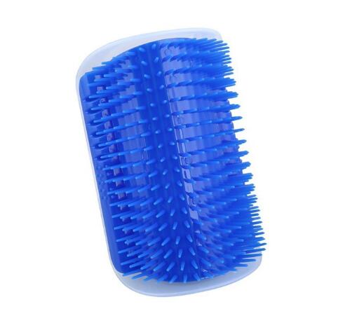 HKM-6887869 Cat Self-Grooming Brush with Cat Mint - Durable Plastic Brush for Loose Hair - Easy to Clean and Install - 9x13cm, Blue/Gray