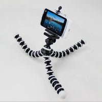 HKM-688787 Flexible Octopus Tripod Bracket for Sports Cameras - Elastic Material, Black Design