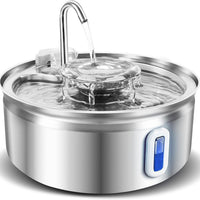 HKM-6888125 Stainless Steel Pet Water Dispenser with Faucet Design and 3.2L Capacity