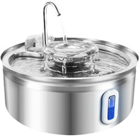 HKM-6888125 Stainless Steel Pet Water Dispenser with Faucet Design and 3.2L Capacity