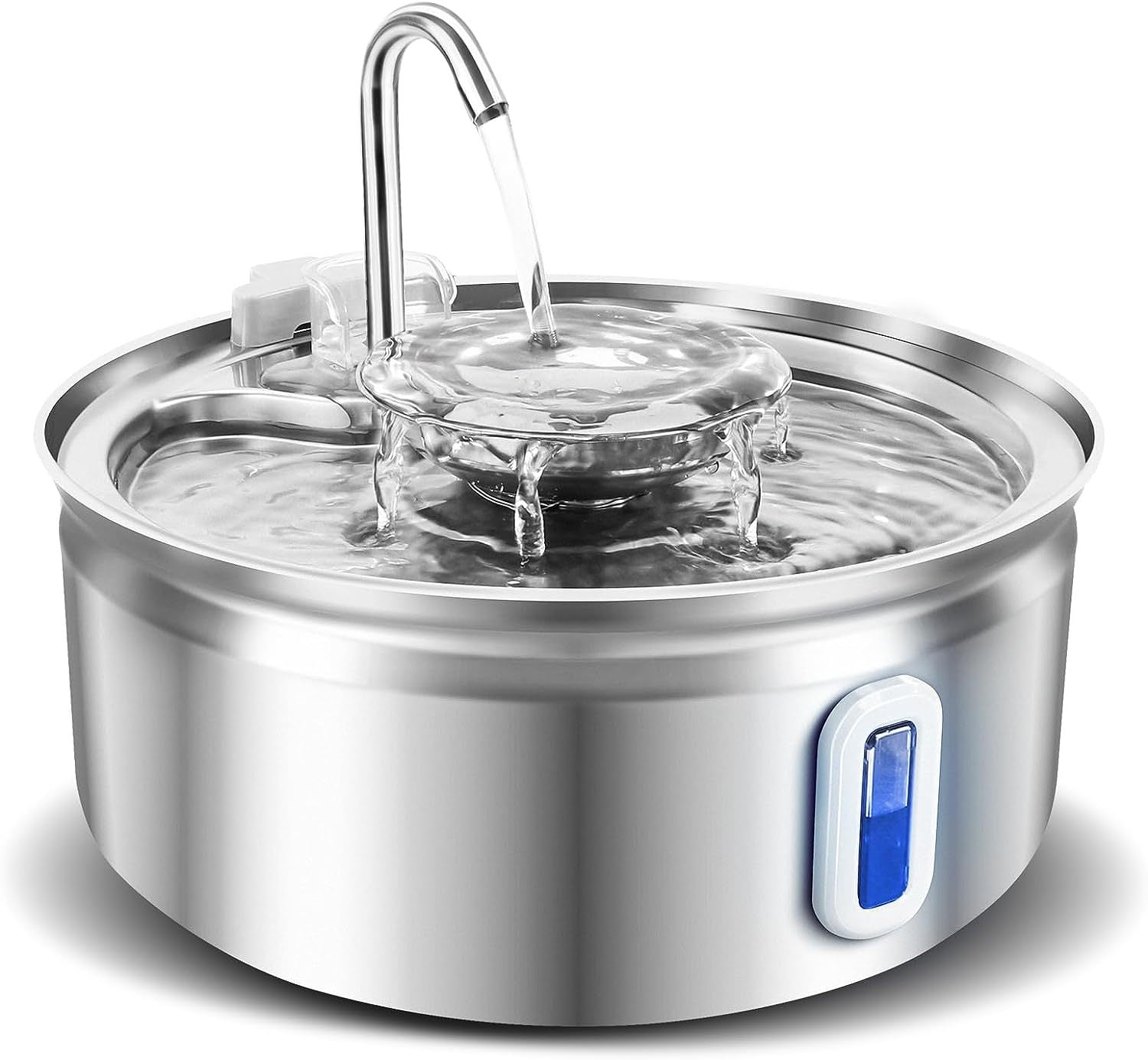 HKM-6888125 Stainless Steel Pet Water Dispenser with Faucet Design and 3.2L Capacity