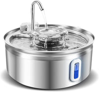HKM-6888125 Stainless Steel Pet Water Dispenser with Faucet Design and 3.2L Capacity