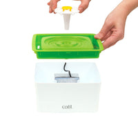 HKM-6888253 Cat Water Fountain with Dual Filtration System - Purifying, Oxygenating, and Flowing Water for Healthy Hydration