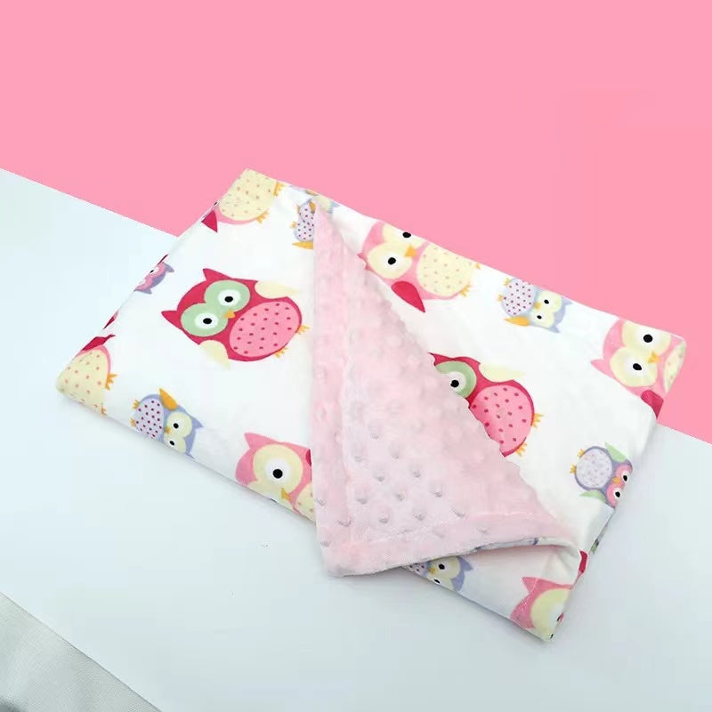HKM-688851 Flamingo Print Fleece Baby Blanket for Newborns – Soft Flannel and Foam Fleece Stroller Wrap, 75x120cm