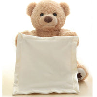 HKM-688915 Electric Musical Peekaboo Bear Plush Toy - Talking and Interactive Stuffed Animal for Kids