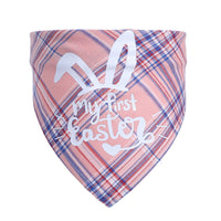 HKM-6889661 Cotton Triangle Towel for Pets with Letter Pattern, Suitable for Neck Circumference 20-42cm